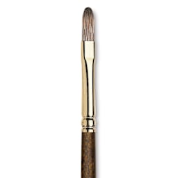 Winsor & Newton Monarch Mongoose Brush - Filbert, Long Handle, Size 4, close up