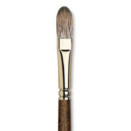 Winsor & Newton Monarch Mongoose Brush - Filbert, Long Handle, Size 10, close up
