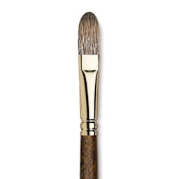 Winsor & Newton Monarch Mongoose Brush - Filbert, Long Handle, Size 12, close up