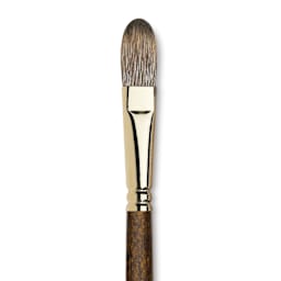 Winsor & Newton Monarch Mongoose Brush - Filbert, Long Handle, Size 14, close up