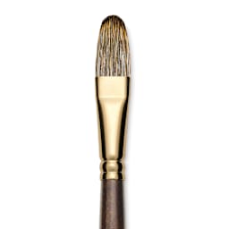 Winsor & Newton Monarch Mongoose Brush - Filbert, Long Handle, Size 16, close up