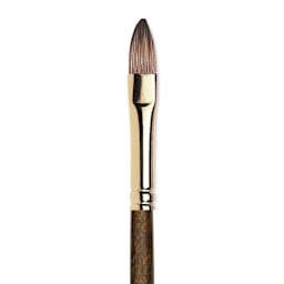 Winsor & Newton Monarch Mongoose Brush - Short Filbert, Long Handle, Size 8, close up