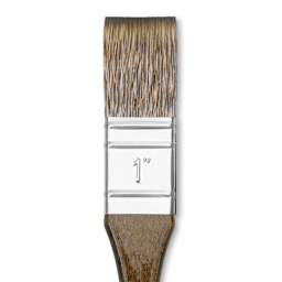 Winsor & Newton Monarch Mongoose Brush - Glazing, Short Handle, 1", close up