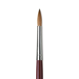 Da Vinci Kolinsky Red Oil Sable Brush - Round, Long Handle, Size 14 close up