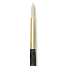 Princeton Series 6300 Dakota Synthetic Bristle Brush - Round, Long Handle, Size 4, close up