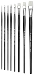 Blick Studio Synthetic Brushes - Assorted sizes of Bright Brushes shown vertically