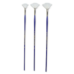 Blick Scholastic Wonder White Brush Set - Fan, Long Handle, Set of 3