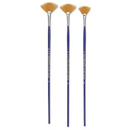 Blick Scholastic Golden Taklon Brush Set - Fan, Long Handle, Set of 3