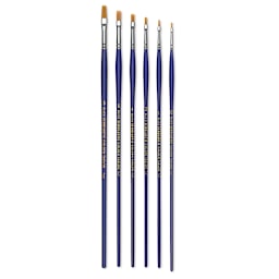 Blick Scholastic Golden Taklon Brush Set - Flat, Long Handle, Set of 6