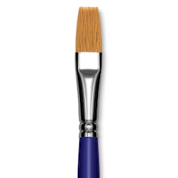 Blick Scholastic Golden Taklon Brush - Flat, Long Handle, Size 14 close up