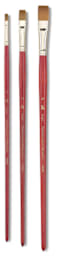 Heritage Series 4000 Synthetic Brushes - 3 Bright brushes shown upright
