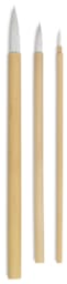 Blick White Hair Sumi Brush - 3 sizes of brush shown upright