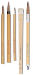 Blick Bamboo Brush Set - 5 pc component brushes shown upright