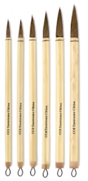 Yasutomo Bamboo Calligraphy Brush - Various sizes shown upright