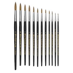 Dynasty Fine Kolinsky Watercolor Round - Several Round Brushes upright

