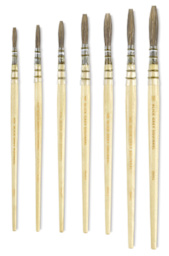 Blick Grey Quill - All seven sizes shown upright
