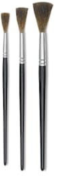 Luco Kazan Square Lettering Brushes - 3 sizes of Brushes upright
