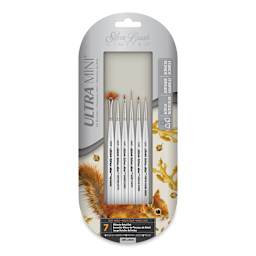 Silver Brush Ultra-Mini Brush Set - Basic Mini Detail Brushes, Set of 6 (front of package)