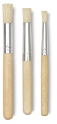 Blick Scholastic White Bristle Stencil Brush - Set of 3 Brushes upright