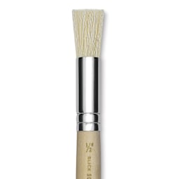 Blick Scholastic White Bristle Brush - Stencil Brush, 1/2" close up