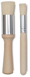 Blick Scholastic White Bristle Stencil Brush - 2 Brushes shown upright
