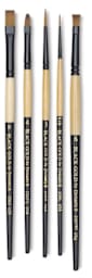 Dynasty Black Gold - Set No. 4 - 5 Watercolor Brushes shown upright
