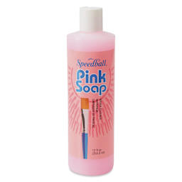 Pink Soap Artist Brush Cleaner - 12 oz, front of bottle
