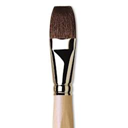 Da Vinci Petit Gris Pur Blue Squirrel Brush - Flat Wash, Short Handle, Size 30 close up