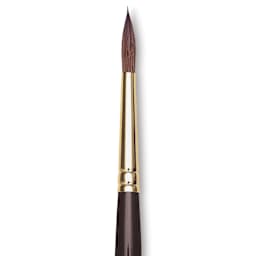 Da Vinci Harbin Kolinsky Brush - Sharp Round, Short Handle, Size 6, close up
