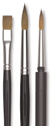 Da Vinci Maestro Kolinsky Brushes - 3 types of brushes upright