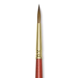 Blick Master Kolinsky Sable Brush - Pointed Round, Short Handle, Size 6 close up