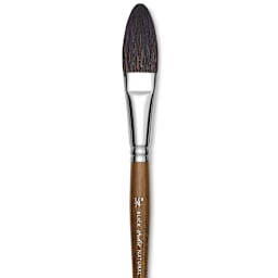 Blick Studio Natural Squirrel Brush - Oval Wash, Short Handle, 3/4" close up