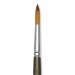 Blick Studio Short Handle Synthetic Brush - Round, Black Handle, Size 10, close up