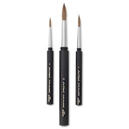 Da Vinci Maestro Kolinsky Travel Brushes - Set 1503, Set of 3, brushes laid out