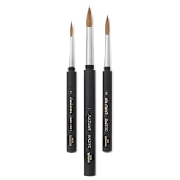 Da Vinci Maestro Kolinsky Travel Brushes - Set 1535, Set of 3, brushes laid out