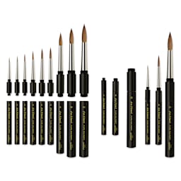 Da Vinci Maestro Kolinsky Travel Brushes - a selection of sizes with and without the handle/cap attached