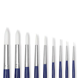 Blick Scholastic Short Handle Wonder White Brush Classpack - Round, Short Handle, Class Pack of 72 close up