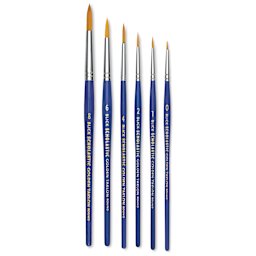 Blick Scholastic Short Handle Golden Taklon Brush Set - Round, Set of 6