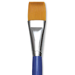 Blick Scholastic Short Handle Golden Taklon Brush - Flat Wash, Size 1"