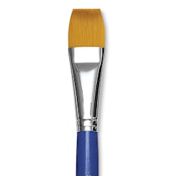Blick Scholastic Short Handle Golden Taklon Brush - Flat Wash, Size 3/4"