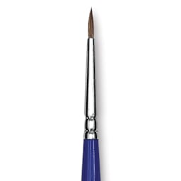 Blick Scholastic Short Handle Red Sable Brush - Round, Size 0 close up