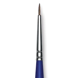 Blick Scholastic Short Handle Red Sable Brush - Round, Size 2/0 close up