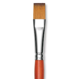 Raphael Golden Kaerell Brush - Flat, Short Handle, Size 10, close-up