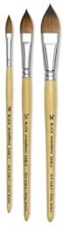 Blick Academic Sable Brushes - 3 Oval Wash brushes upright
