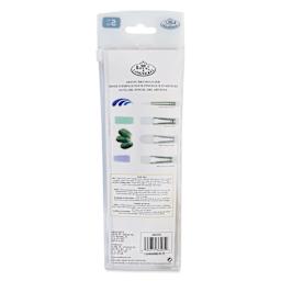Royal & Langnickel Soft Grip White Taklon Brushes - Set 315, Short Handle, Set of 5, back of the pack