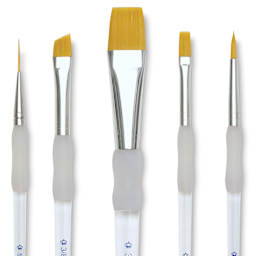 Royal Langnickel Soft Grip Golden Taklon Brush Set - Beginner, Short Handle, Set of 5