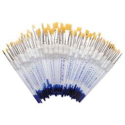 Royal Langnickel Soft Grip Golden Taklon Brush Set - Flats, Set of 72