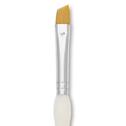 Royal & Langnickel Soft Grip Golden Taklon Brush - Angular, Short Handle, Size 1/4", close-up