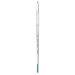 Royal & Langnickel Soft Grip Golden Taklon Brush - Angular, Short Handle, Size 1/8"