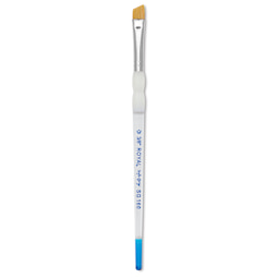 Royal & Langnickel Soft Grip Golden Taklon Brush - Angular, Short Handle, Size 3/8"